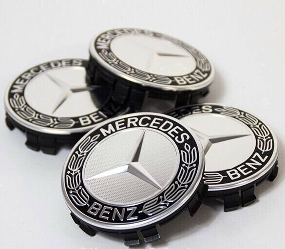 Nabend. MERCEDES 75mm Zubehör (Silber Schwarz ALTE MODEL) (MB-018) Satz 35€